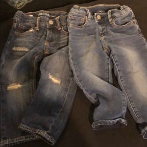 Boys Size 2T adjustable jeans - distressed & lined
